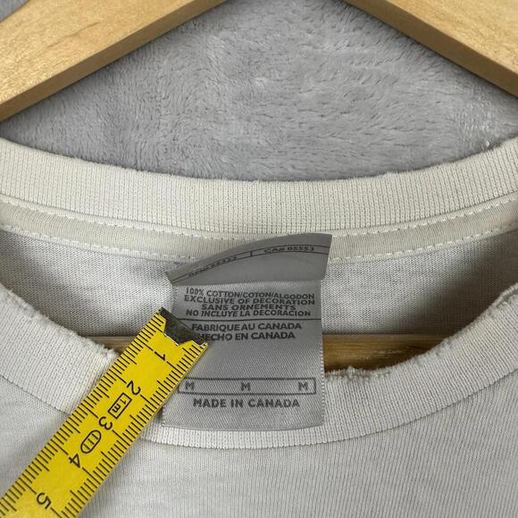 Vintage 90s Nike Center Swoosh White Long Sleeve T-Shirt Men Sz M Canada Made - Picture 4 of 11